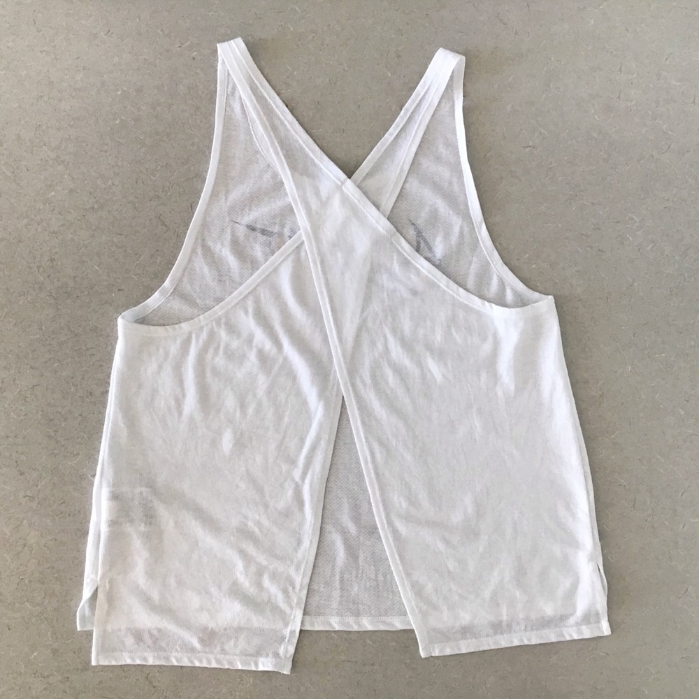 Nike Running Backless Dri-Fit White Tank, Medium - Picture 7 of 14